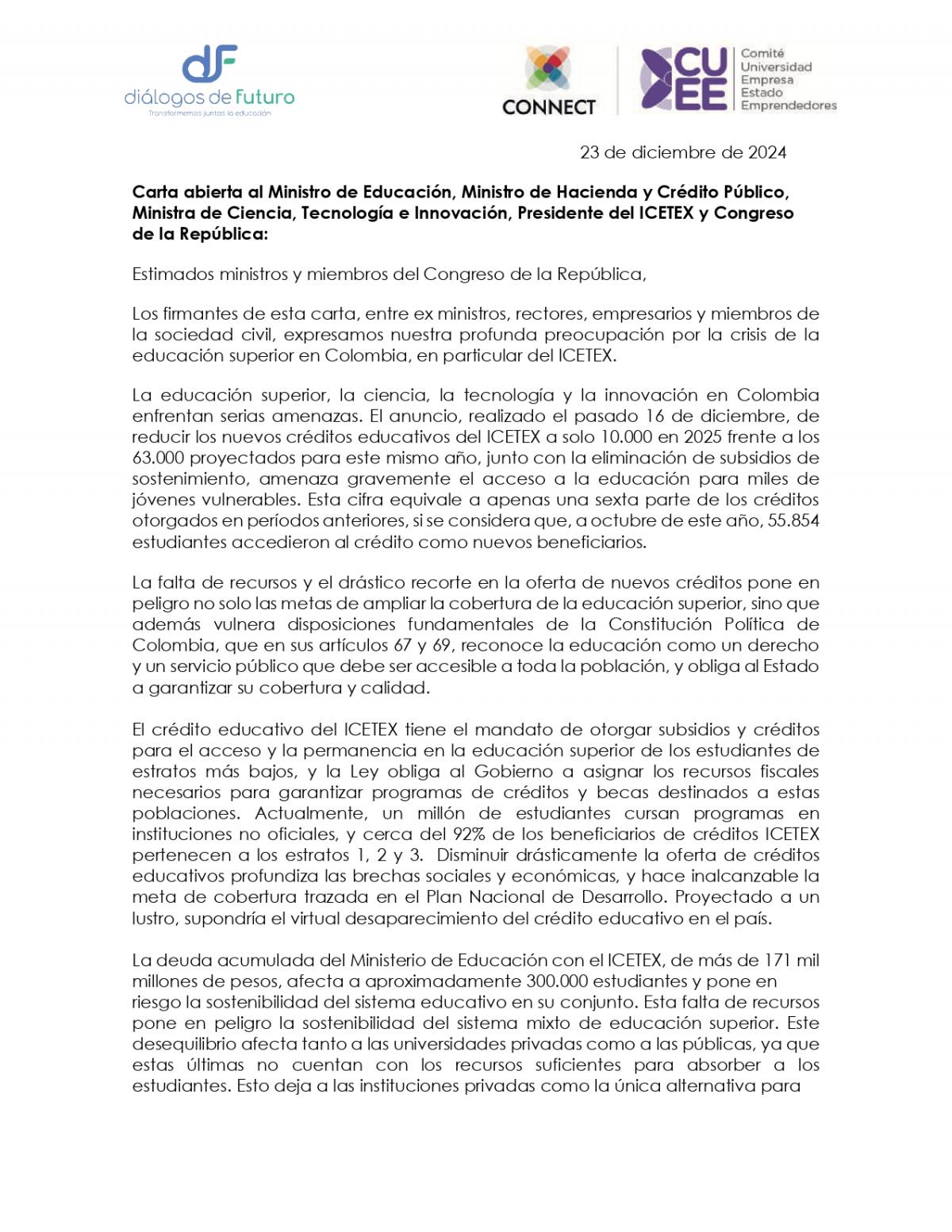 comunicado a la opinión pública 